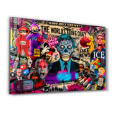 The world's going crazy by Mr. Pablo Costa | Glass Wall Art