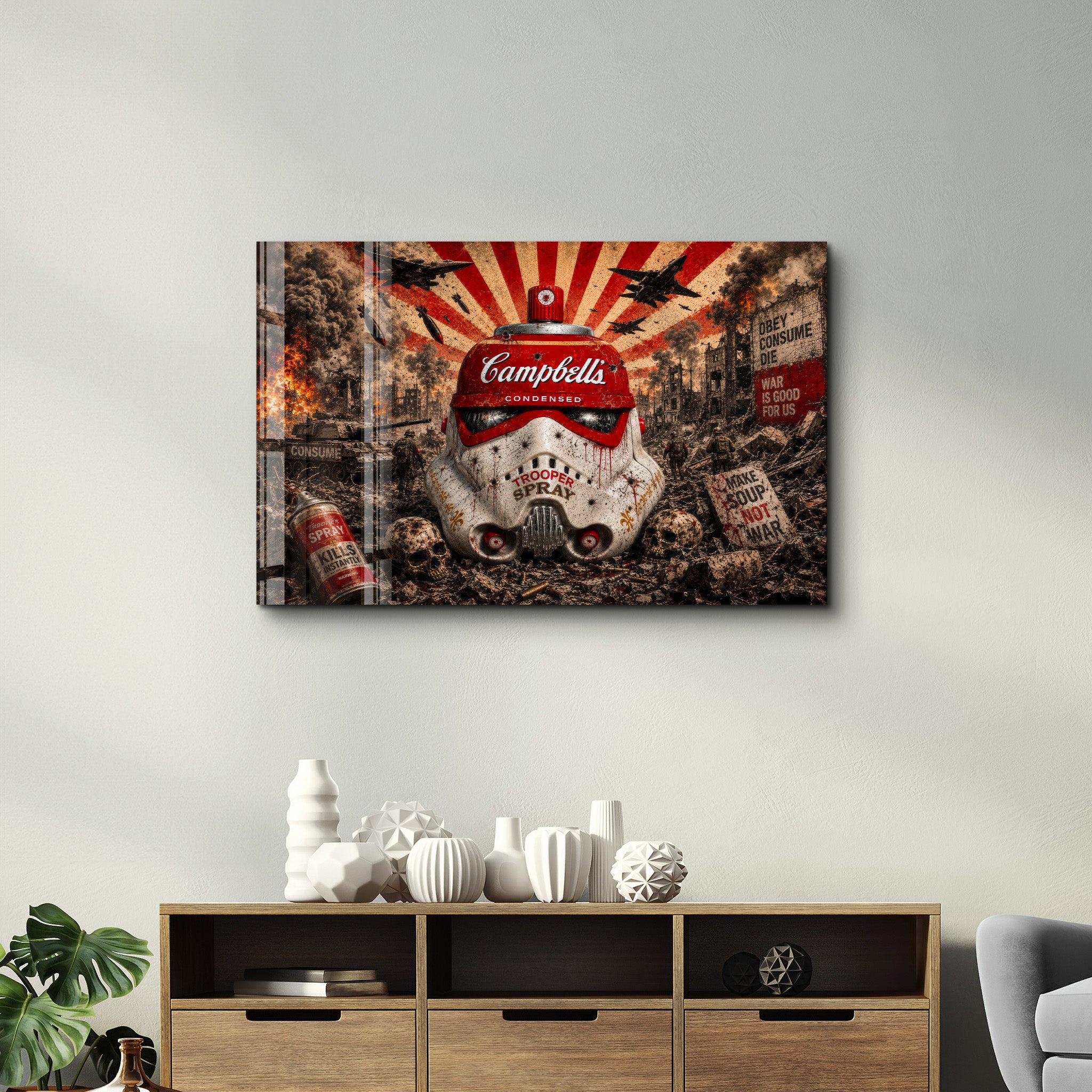 Trooper Spray by Mr. Pablo Costa | Glass Wall Art