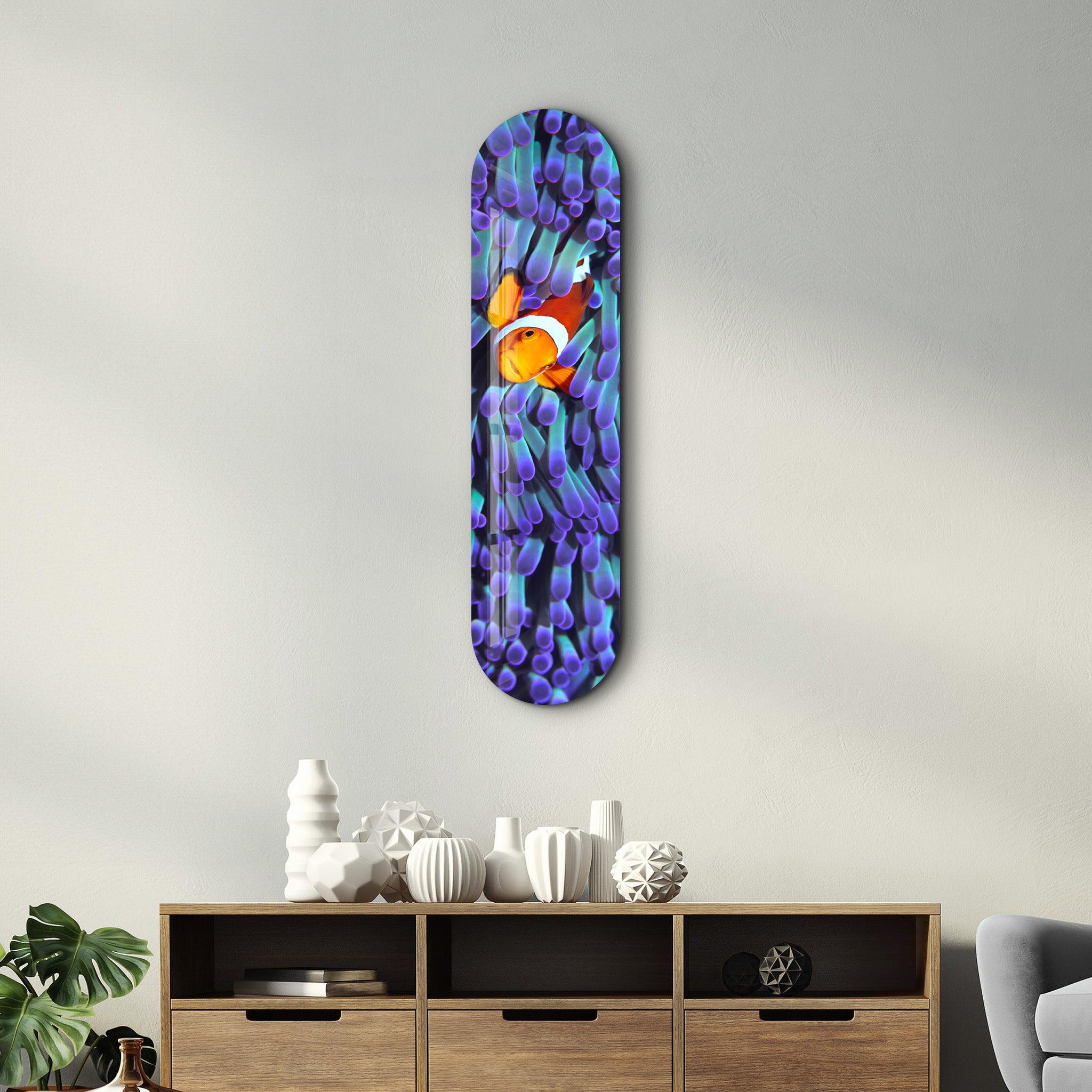 Clown Fish | Glass Wall Art - Artdesigna