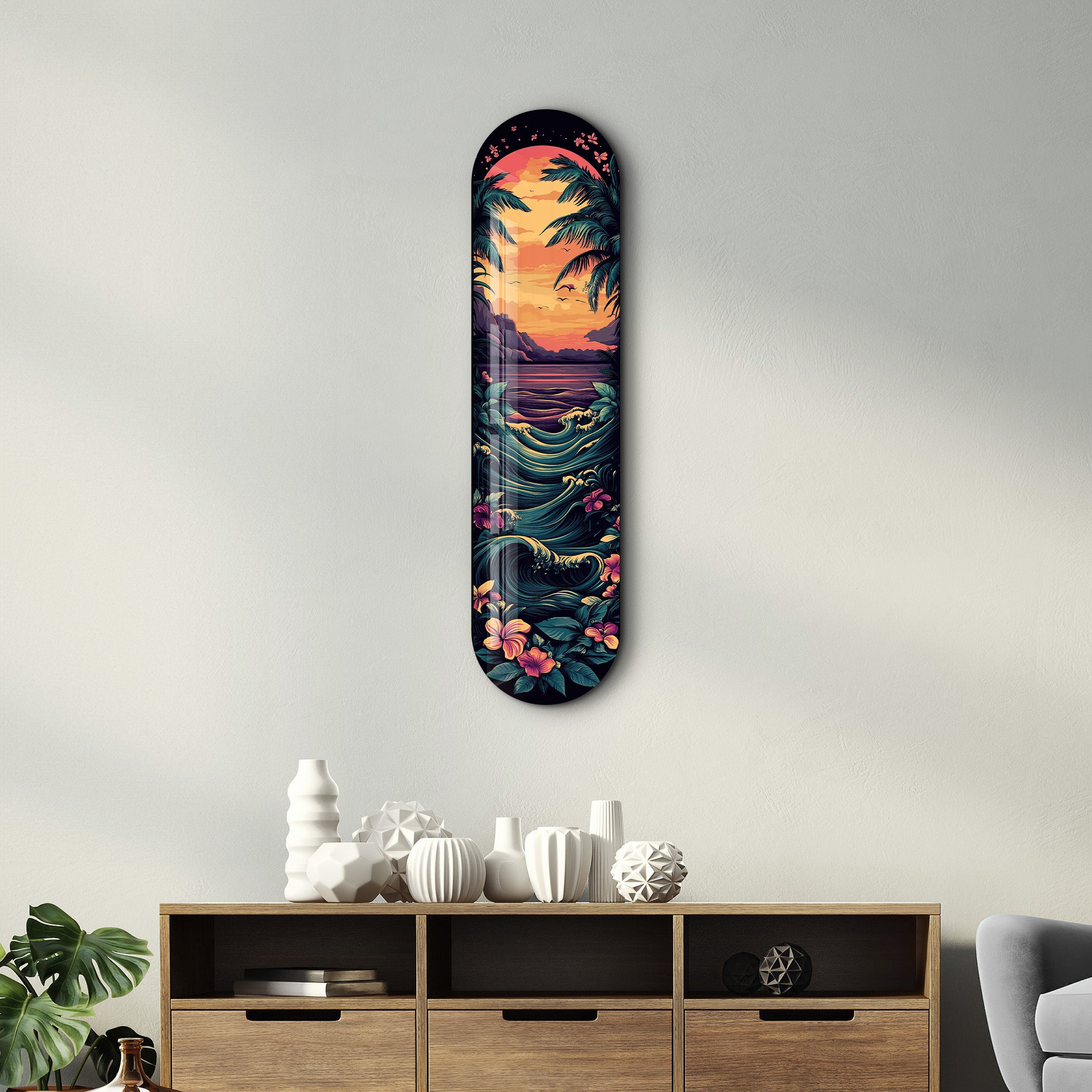 Hawaiian Scene 2 | Glass Wall Art - Artdesigna