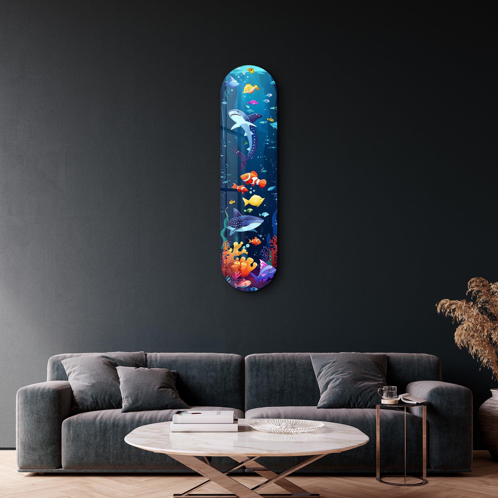 Sweet Shark 1 | Glass Wall Art - Artdesigna