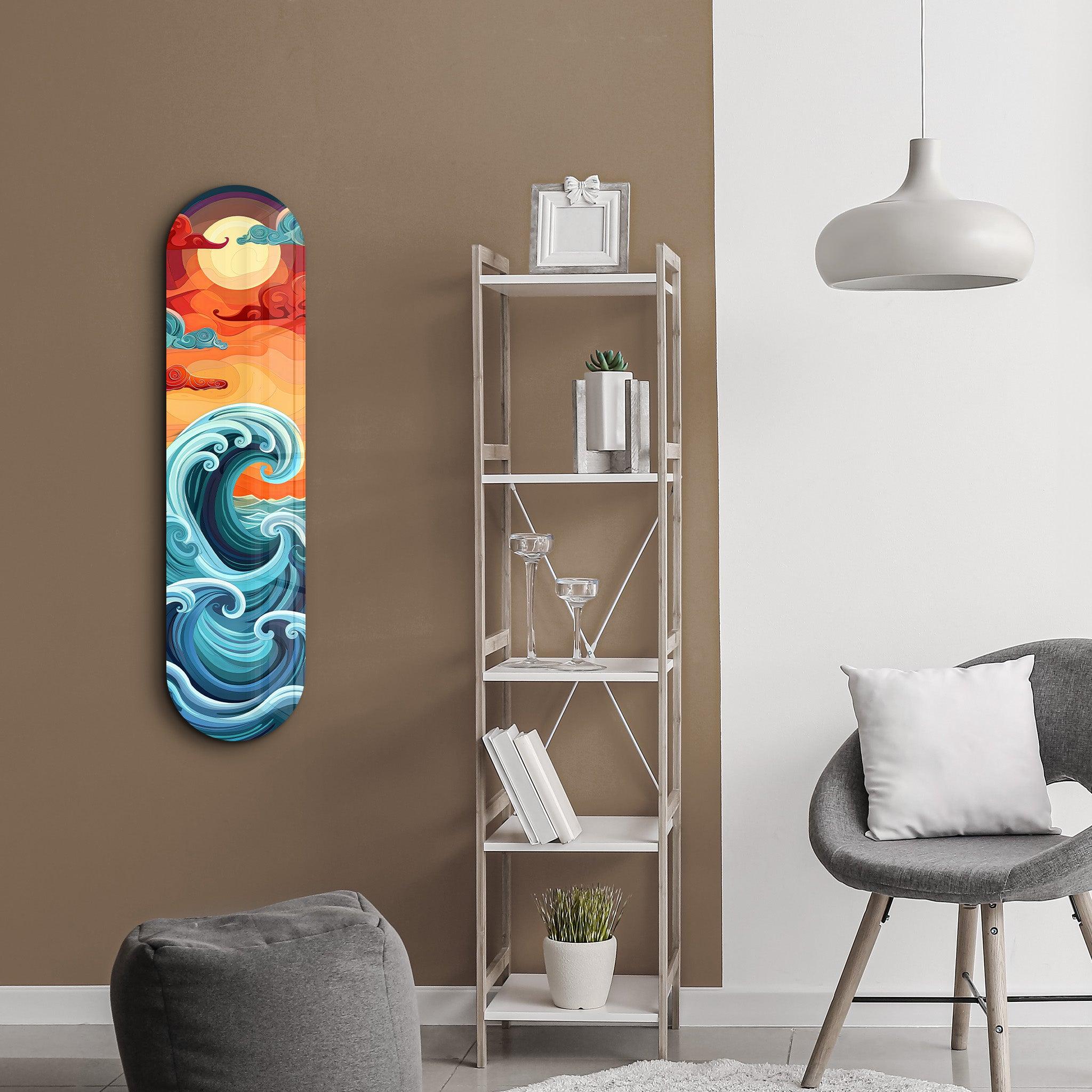 Ocean Waves V4 | Glass Wall Art - Artdesigna