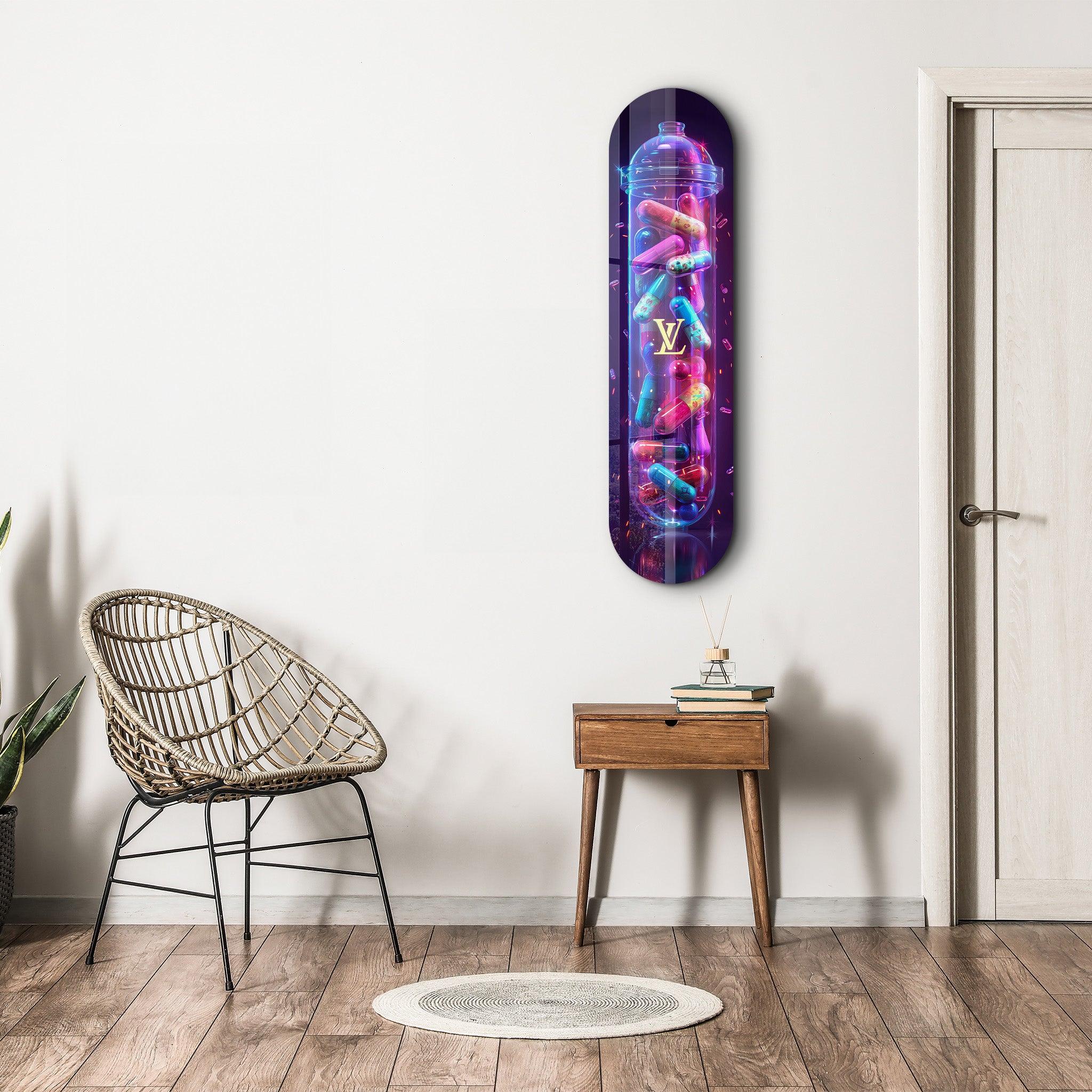 Colorful LV Tube| Glass Wall Art - Artdesigna