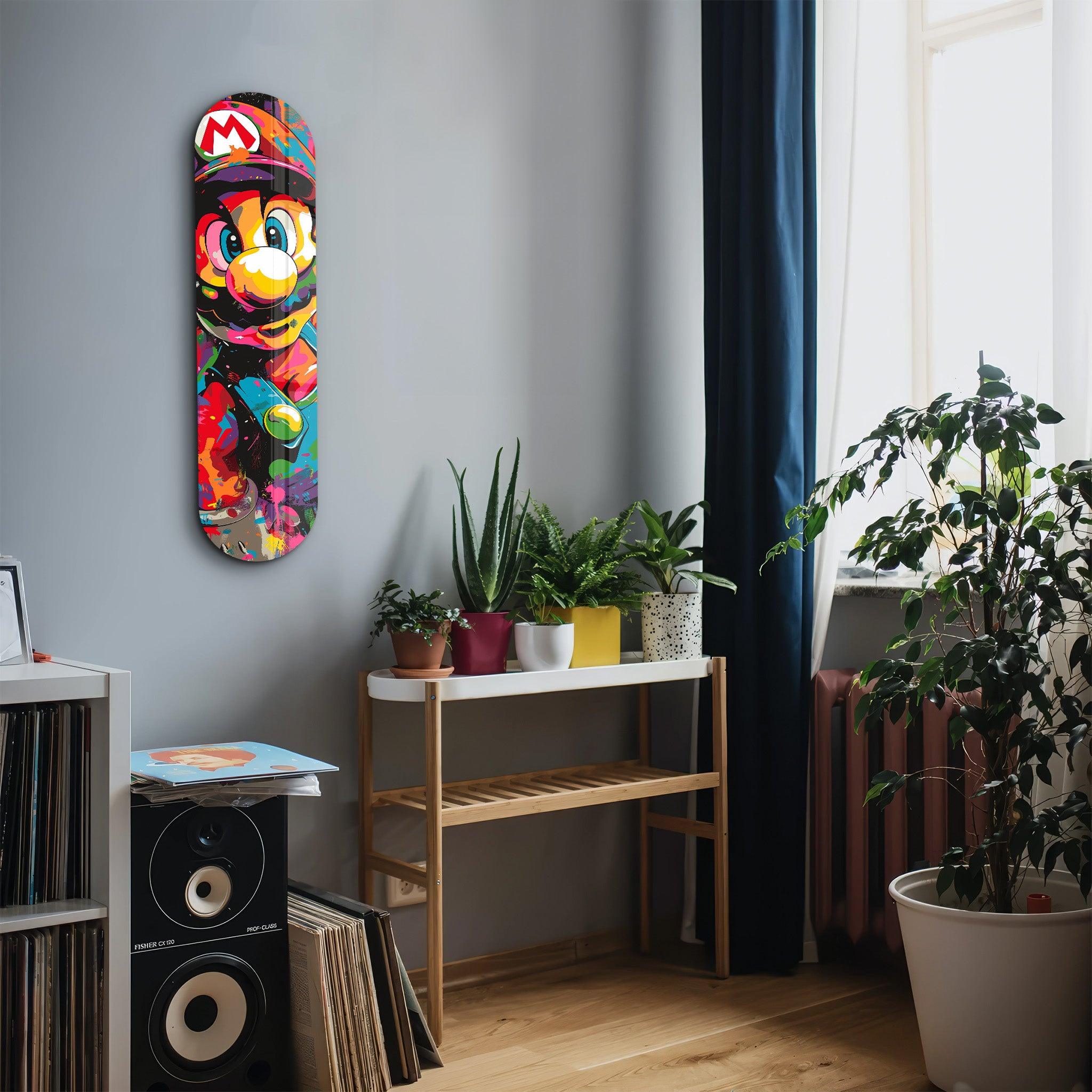 Mario Fan Art | Glass Wall Art - Artdesigna