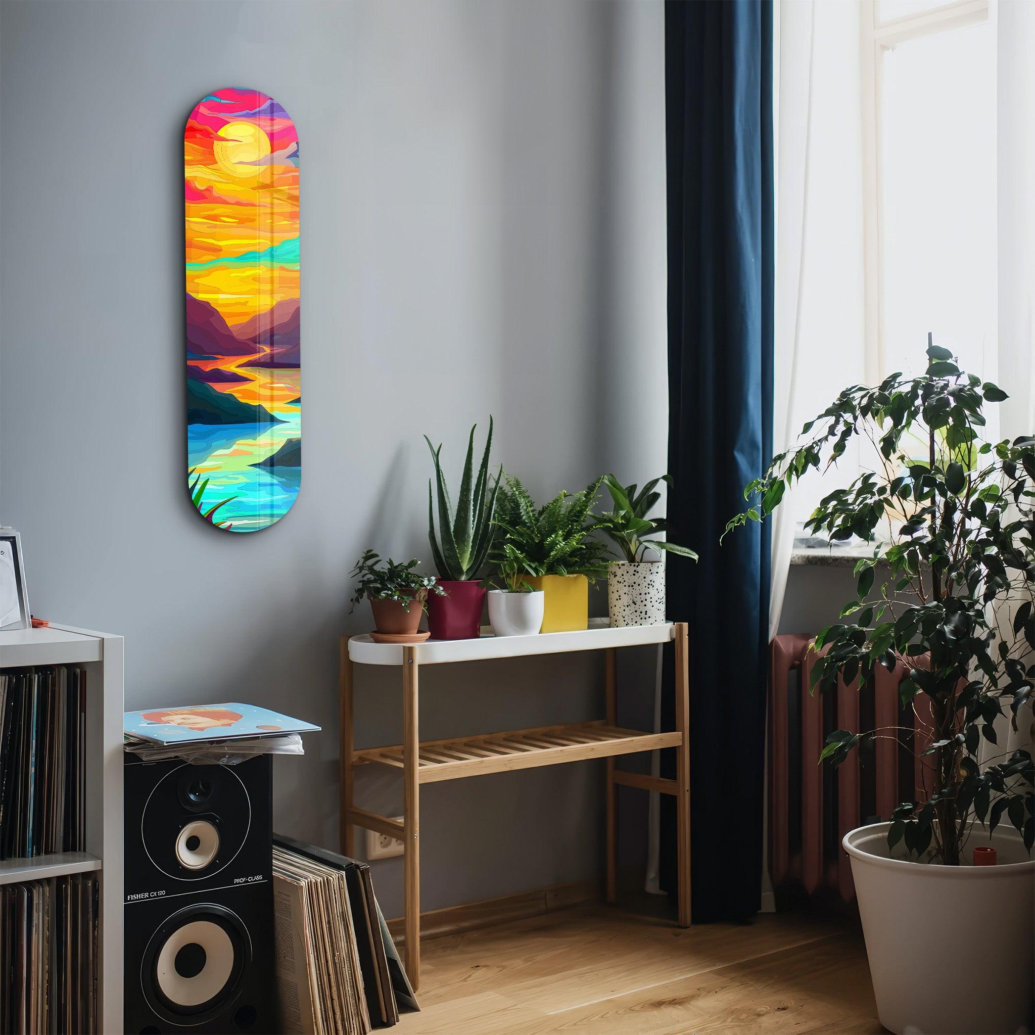 Sunset | Glass Wall Art - Artdesigna