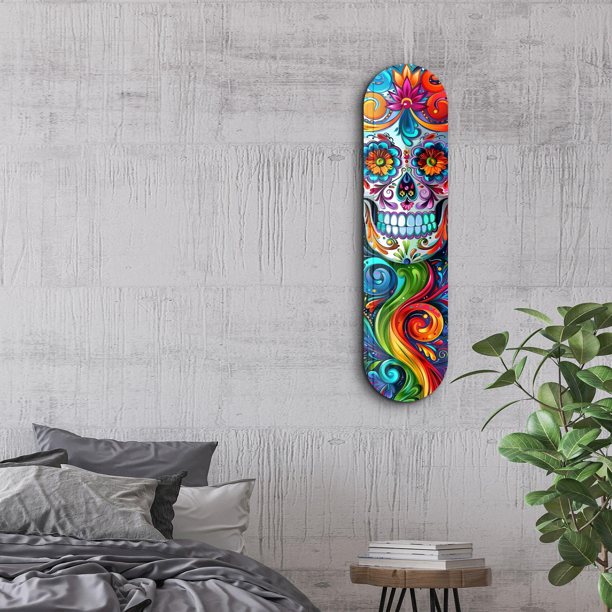 Lady Skull | Glass Wall Art - Artdesigna