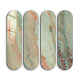 Verdigris Quad | Glass Wall Art