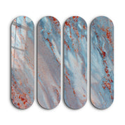 Arctic Rust Quad | Glass Wall Art