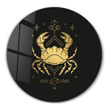 ・"Zodiac Signs - Cancer"・Rounded Glass Wall Art