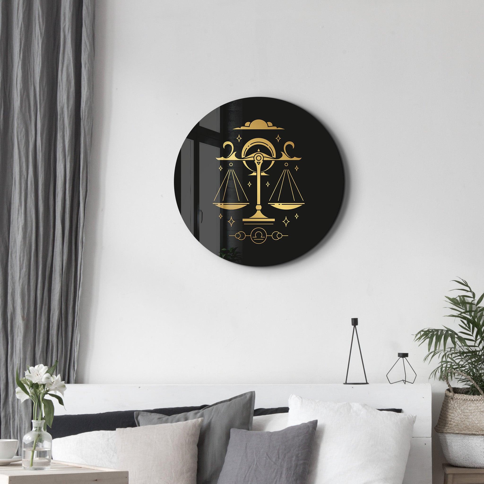 ・"Zodiac Signs - Libra"・Rounded Glass Wall Art - ArtDesigna Glass Printing Wall Art