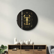 ・"Zodiac Signs - Scorpio"・Rounded Glass Wall Art - ArtDesigna Glass Printing Wall Art