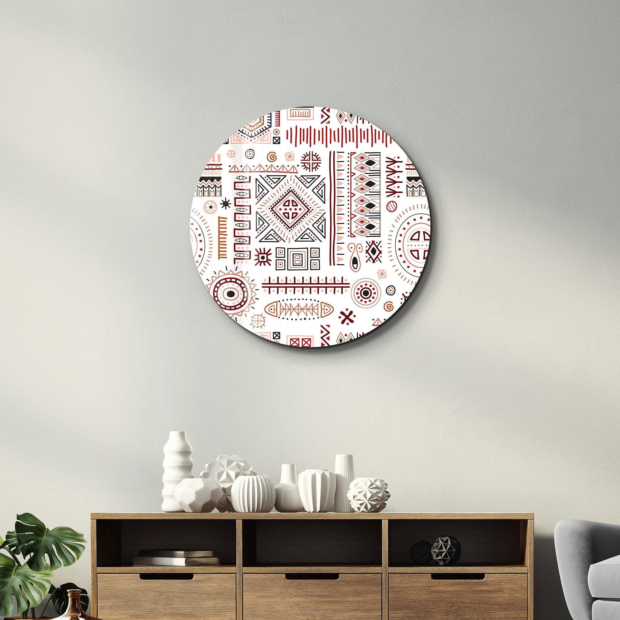 ・"Scandinavian White"・Rounded Glass Wall Art - ArtDesigna Glass Printing Wall Art