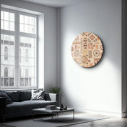 ・"Scandinavian Beige"・Rounded Glass Wall Art - ArtDesigna Glass Printing Wall Art