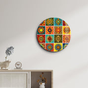 ・"Patchwork 2"・Rounded Glass Wall Art - ArtDesigna Glass Printing Wall Art