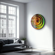 ・"Color Swirl"・Rounded Glass Wall Art - ArtDesigna Glass Printing Wall Art