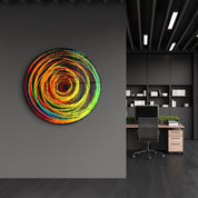 ・"Color Swirl"・Rounded Glass Wall Art - ArtDesigna Glass Printing Wall Art