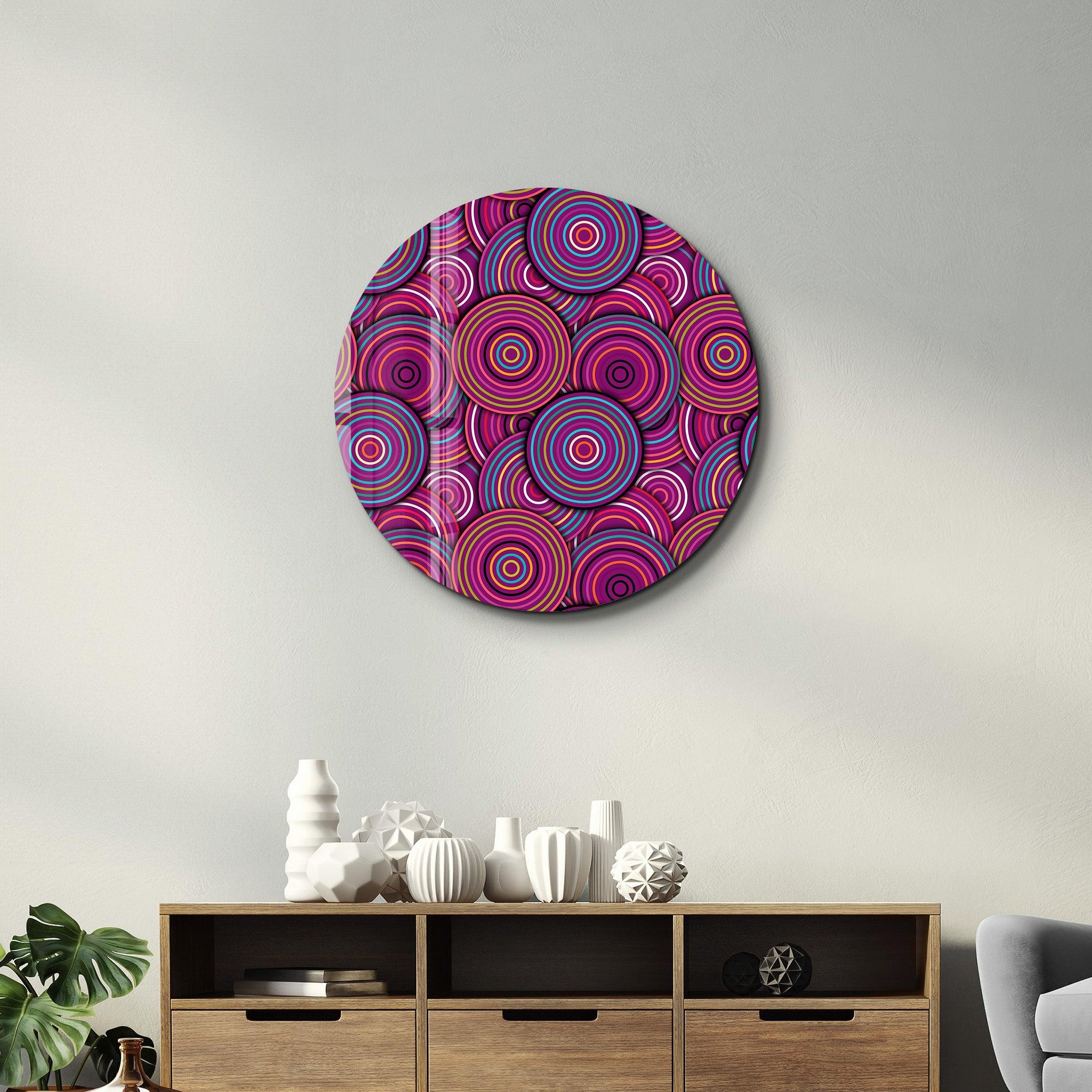 ・"Purple Dream"・Rounded Glass Wall Art - ArtDesigna Glass Printing Wall Art