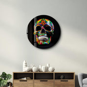 ・"Mexican Sugar Skull"・Rounded Glass Wall Art - ArtDesigna Glass Printing Wall Art