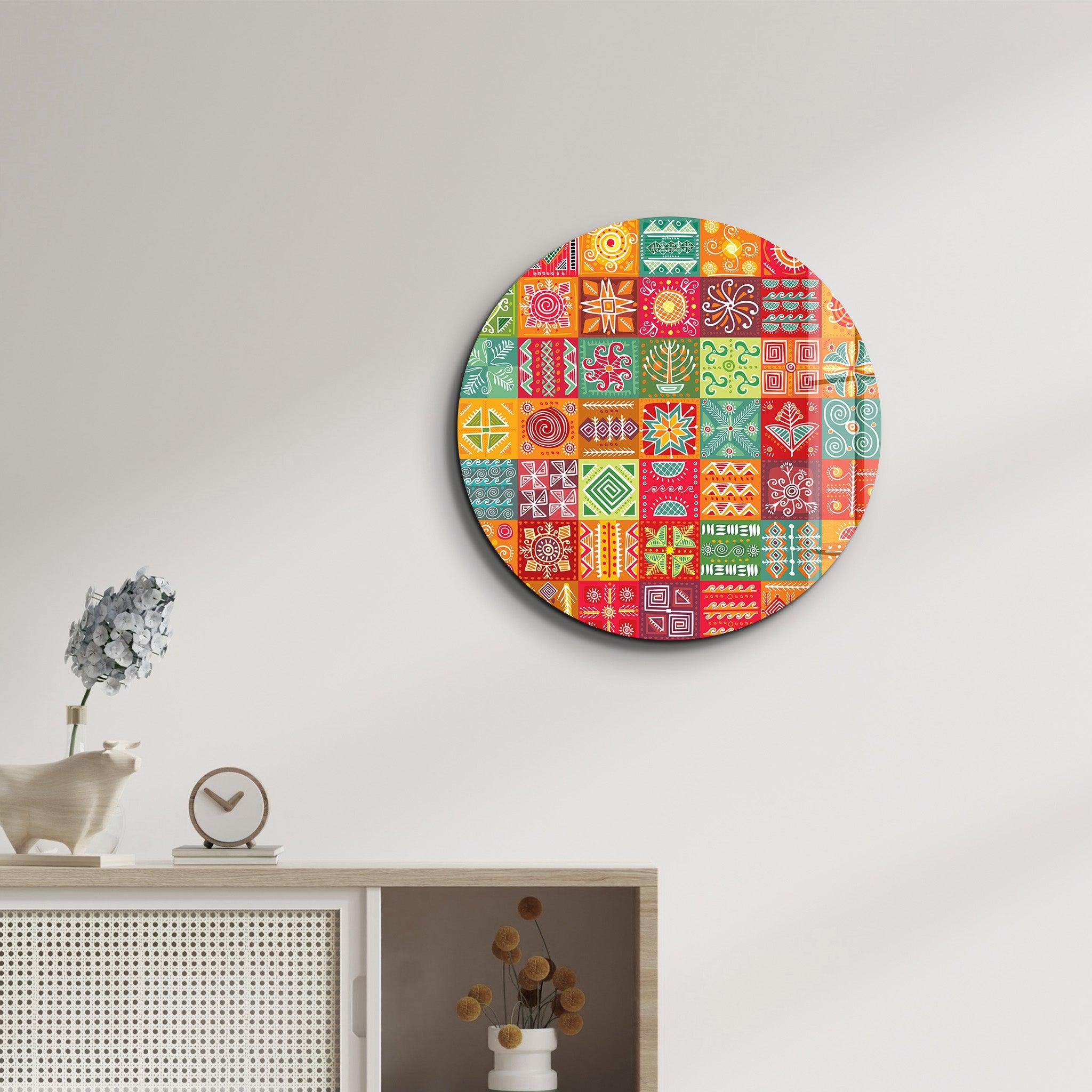 ・"Mosaica 2"・Rounded Glass Wall Art - ArtDesigna Glass Printing Wall Art