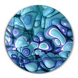 ・"Turquoise Abstract"・Rounded Glass Wall Art