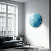 ・"Blue Paint Waves"・Rounded Glass Wall Art - ArtDesigna Glass Printing Wall Art