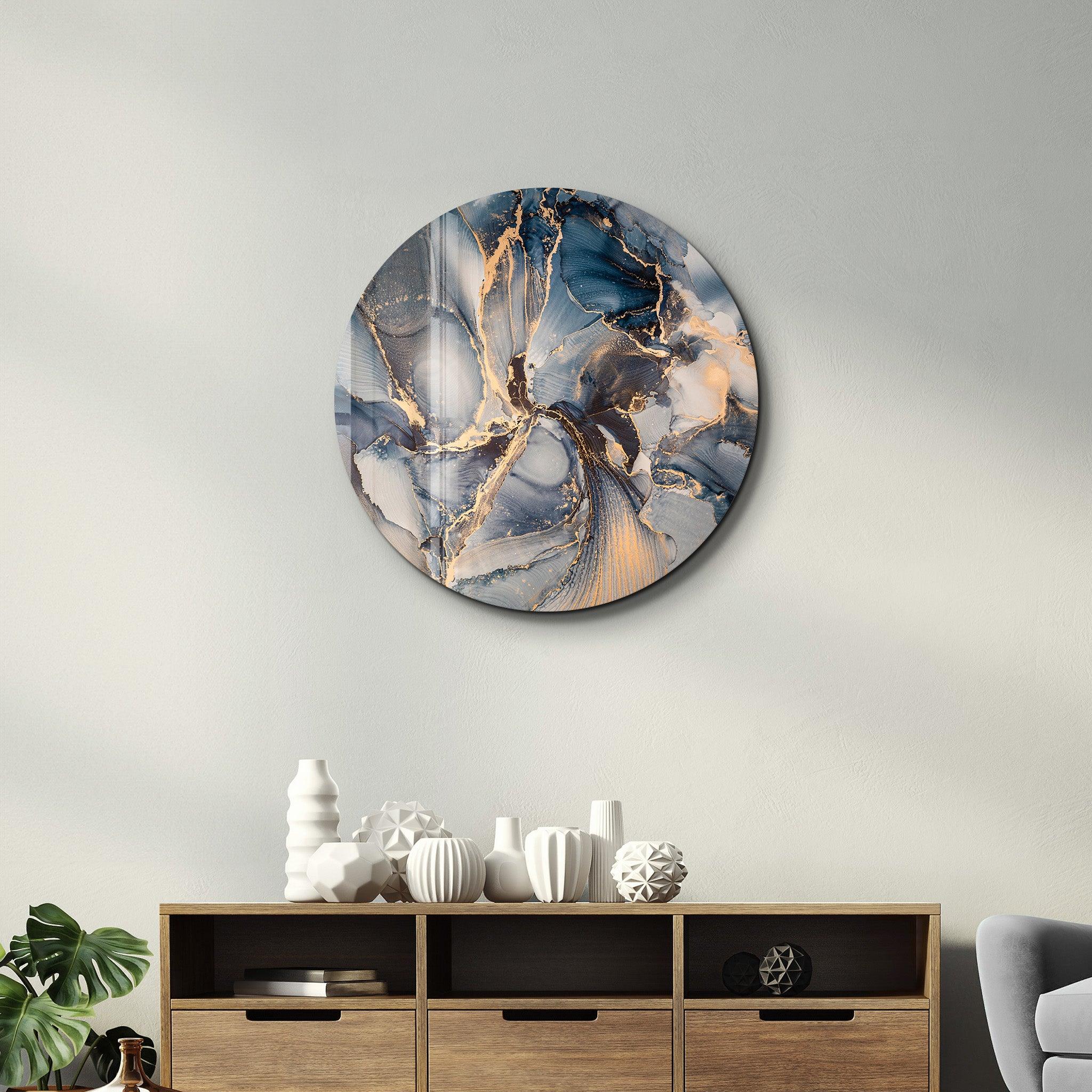 ・"Marble Pattern 2"・Rounded Glass Wall Art - ArtDesigna Glass Printing Wall Art