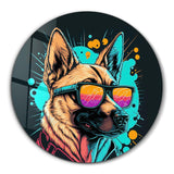 ・"Spy dog"・Rounded Glass Wall Art