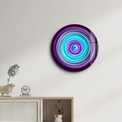 ・"Blue Swirl"・Rounded Glass Wall Art - ArtDesigna Glass Printing Wall Art