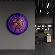 ・"Purple Swirl"・Rounded Glass Wall Art - ArtDesigna Glass Printing Wall Art