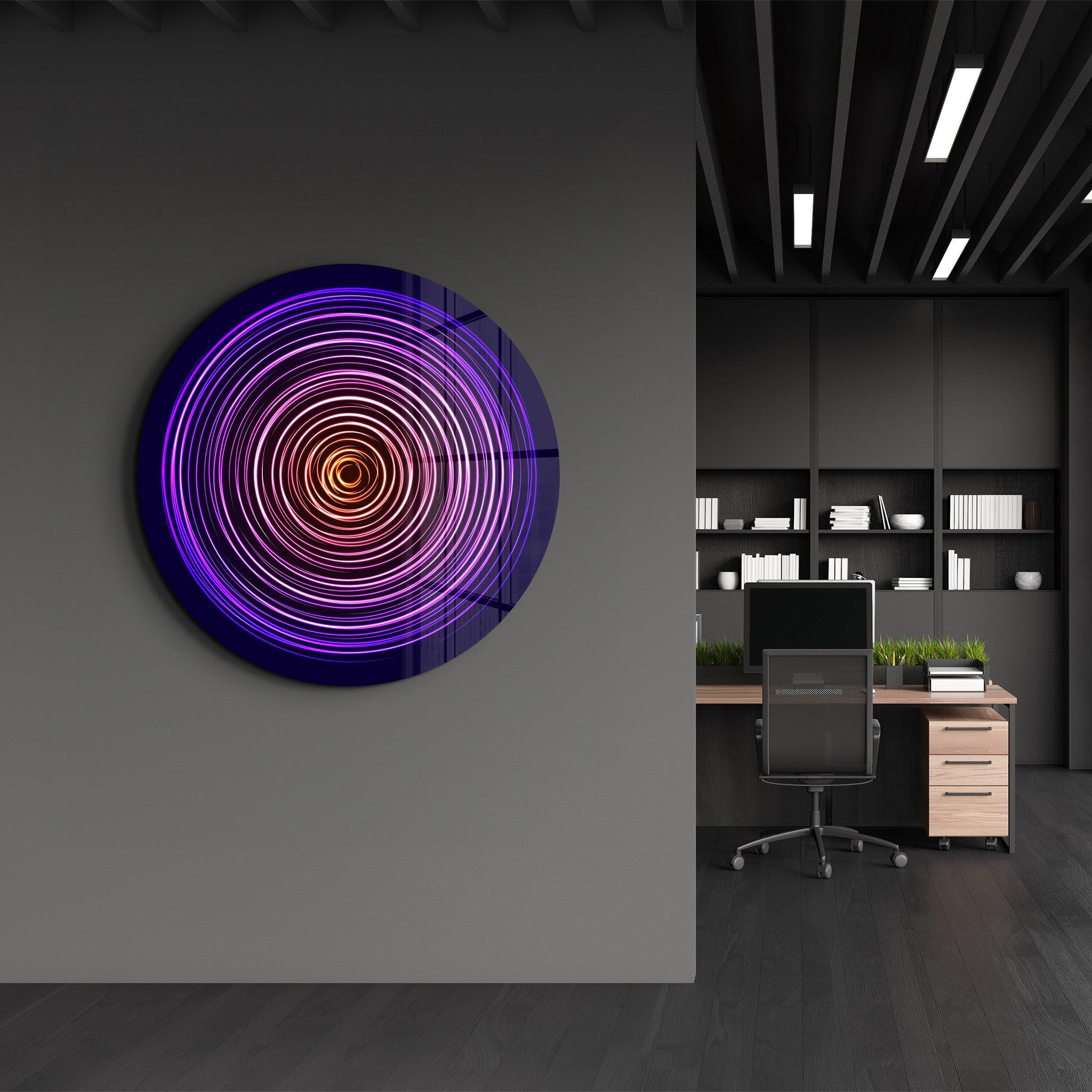 ・"Purple Swirl"・Rounded Glass Wall Art - ArtDesigna Glass Printing Wall Art