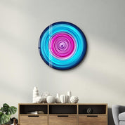 Pink Swirl | Rounded Glass Wall Art - Artdesigna