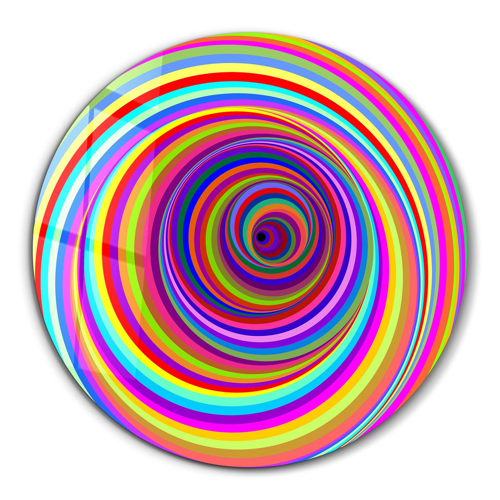 ・"Candy Swirl"・Rounded Glass Wall Art - ArtDesigna Glass Printing Wall Art