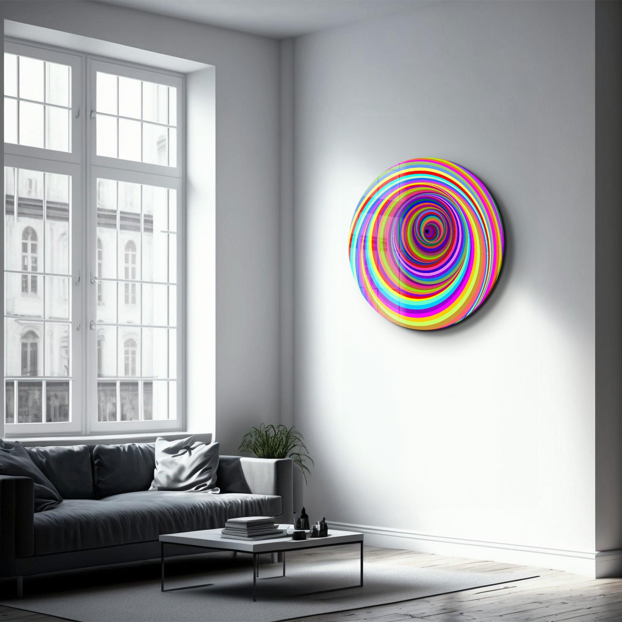 ・"Candy Swirl"・Rounded Glass Wall Art - ArtDesigna Glass Printing Wall Art