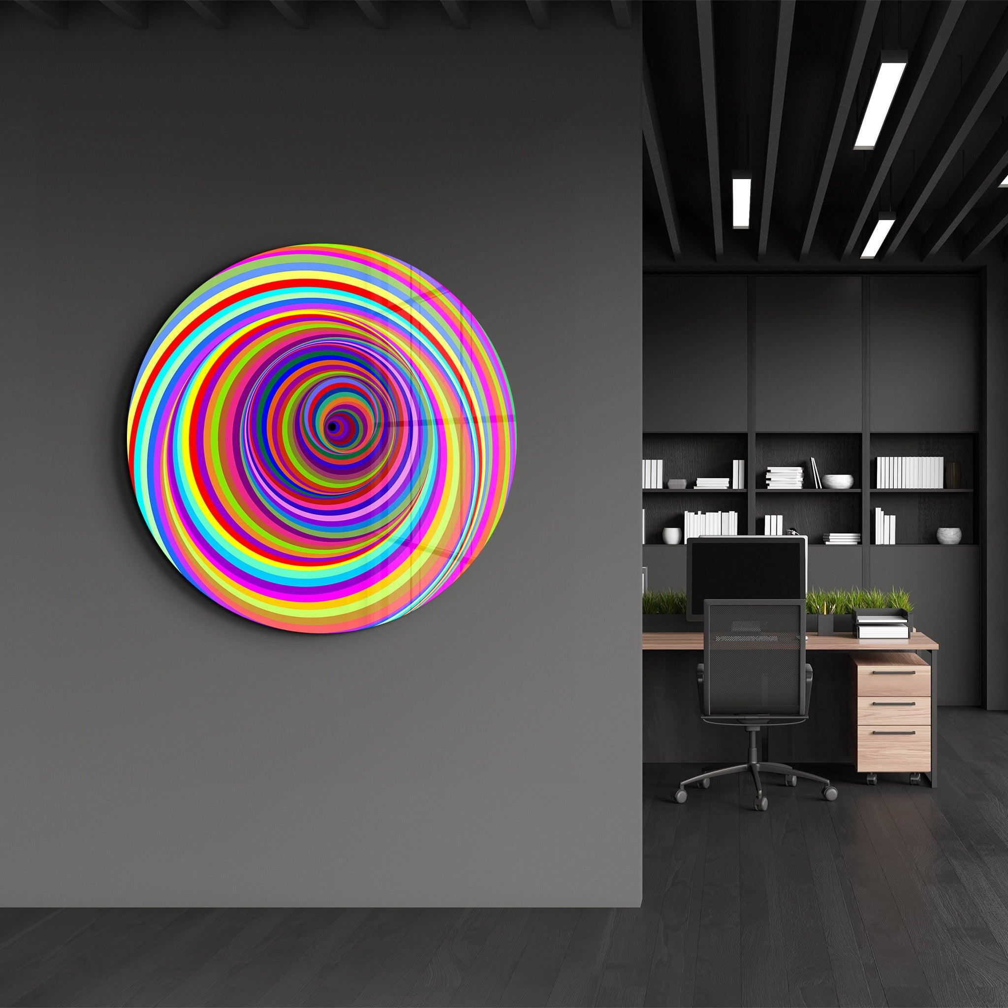 ・"Candy Swirl"・Rounded Glass Wall Art - ArtDesigna Glass Printing Wall Art