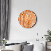 ・"Marble Stone - Orange"・Rounded Glass Wall Art - ArtDesigna Glass Printing Wall Art