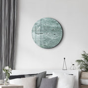 ・"Travertine - Moon - BlueGray"・Rounded Glass Wall Art - ArtDesigna Glass Printing Wall Art