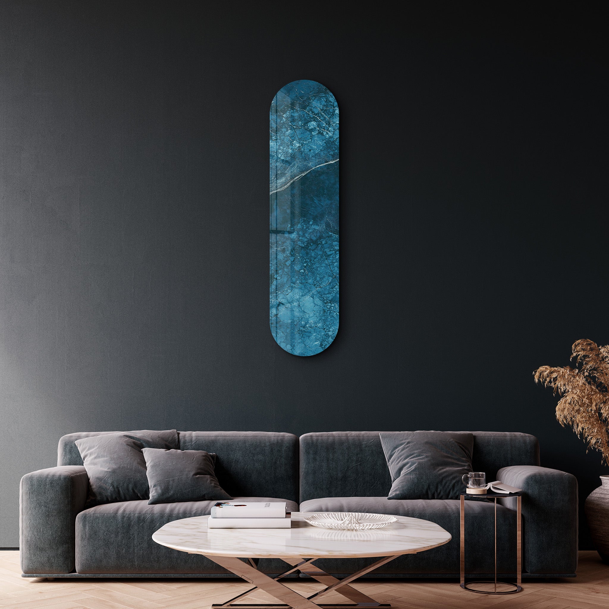 Azure Depths 4 | Glass Wall Art
