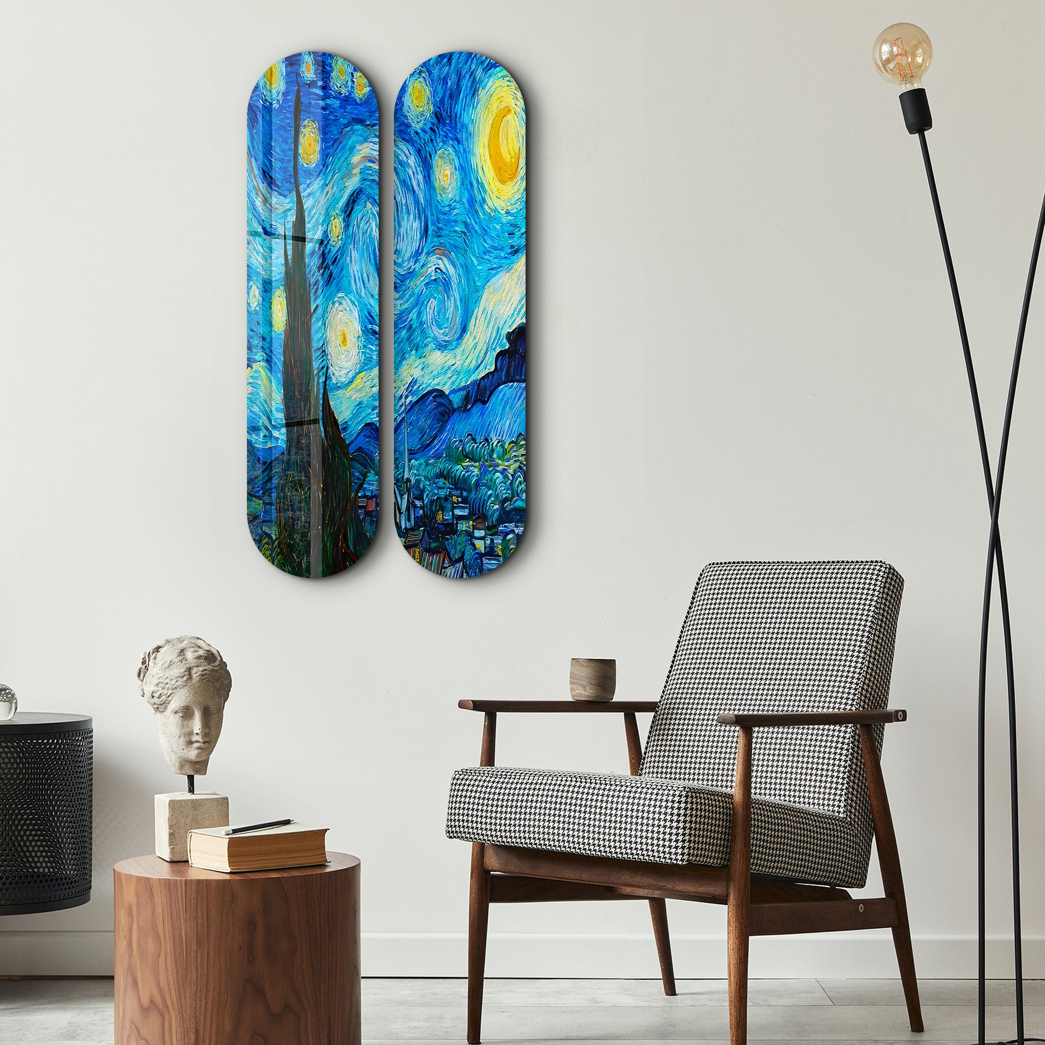 Starry Night by Van Gogh Skateboard | Glass Wall Art