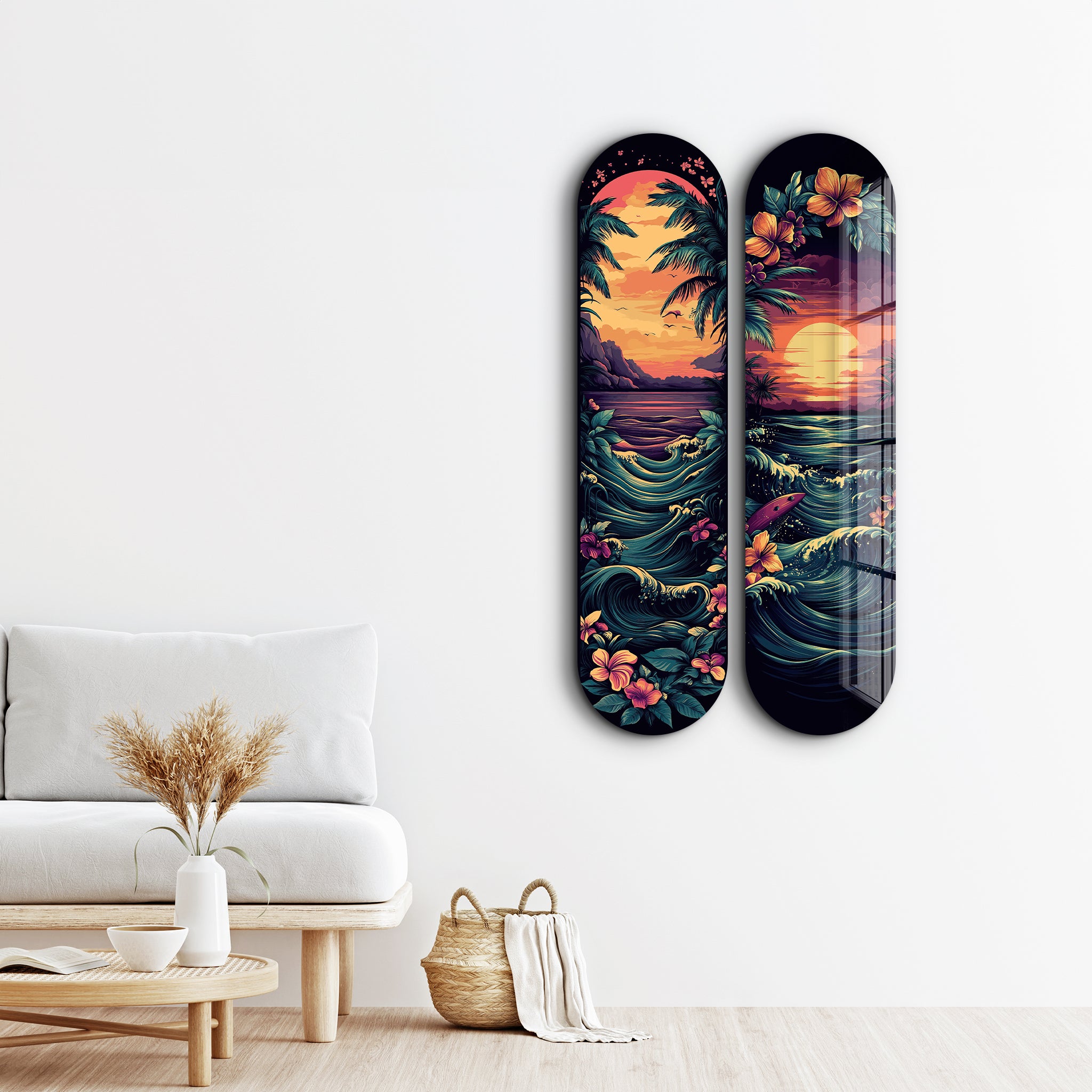 Vivid Seascape Skateboard | Glass Wall Art