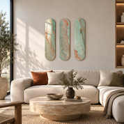 Verdigris Trio | Glass Wall Art