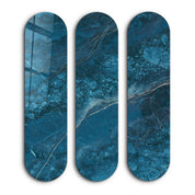 Azure Depths Trio | Glass Wall Art