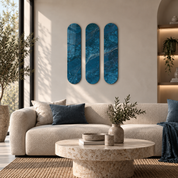 Azure Depths Trio | Glass Wall Art