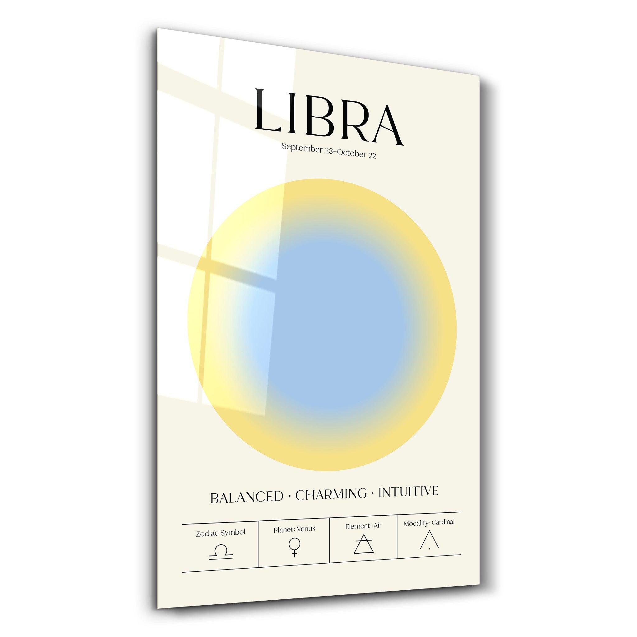 Libra - Aura Collection | Zodiac Glass Wall Art - Artdesigna