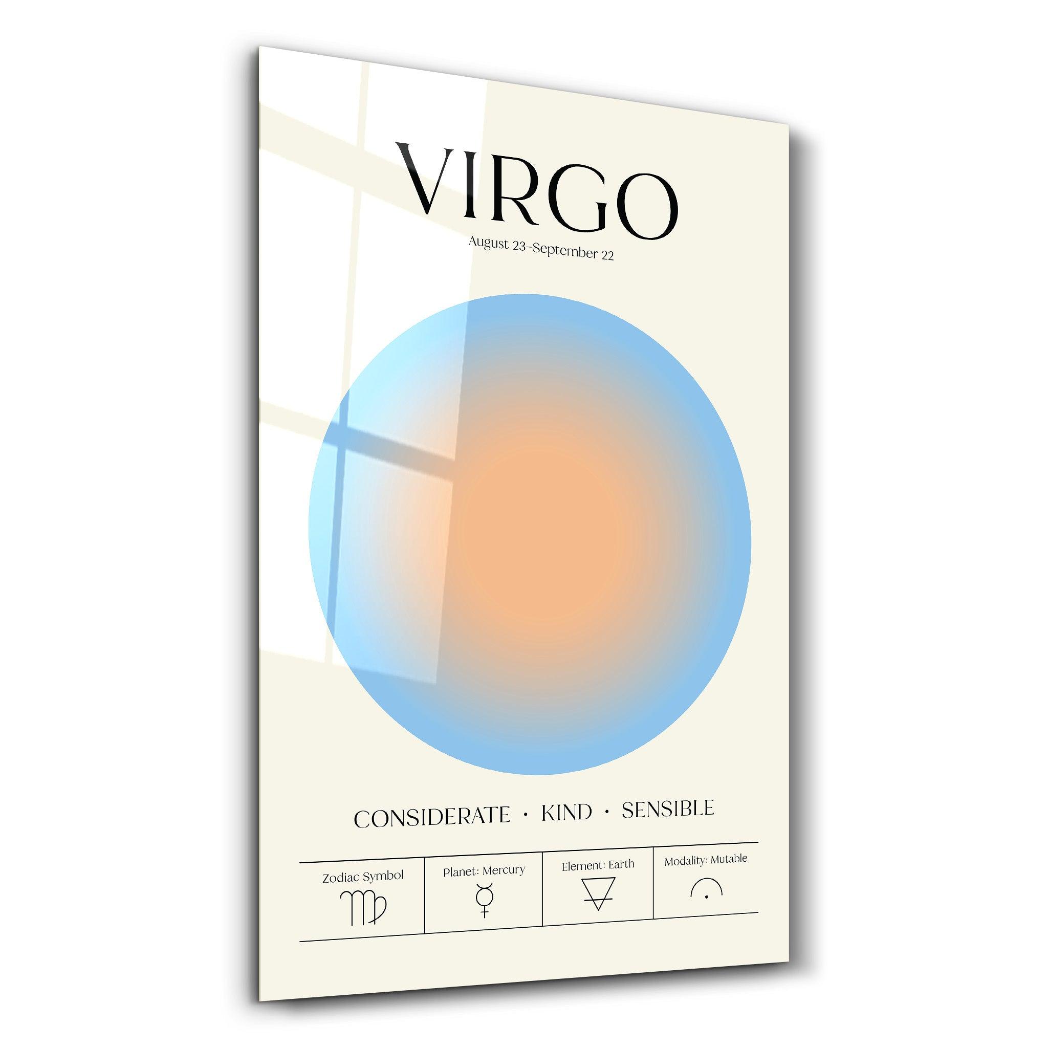 Virgo - Aura Collection | Zodiac Glass Wall Art - Artdesigna