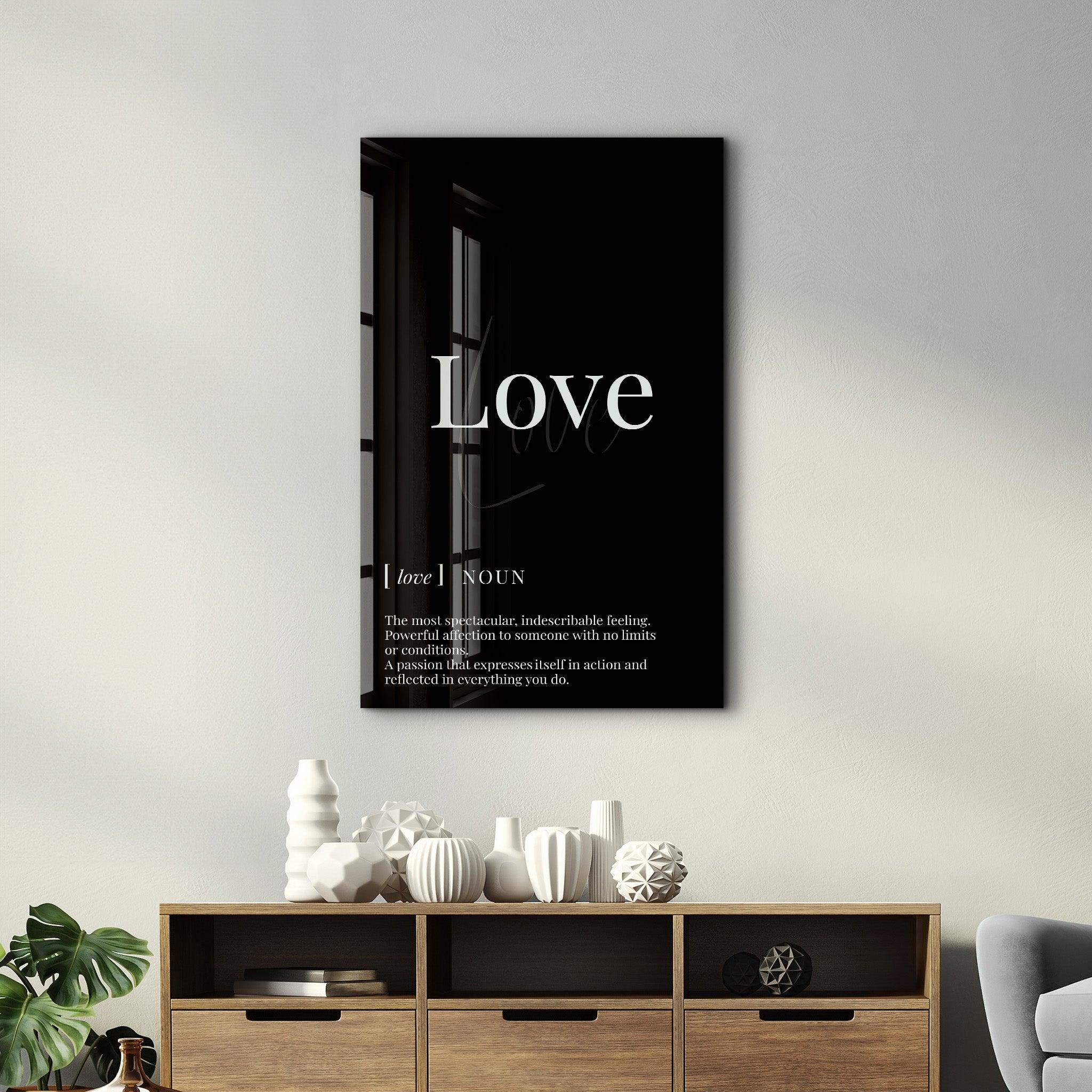 Love | Designers Collection Glass Wall Art - Artdesigna