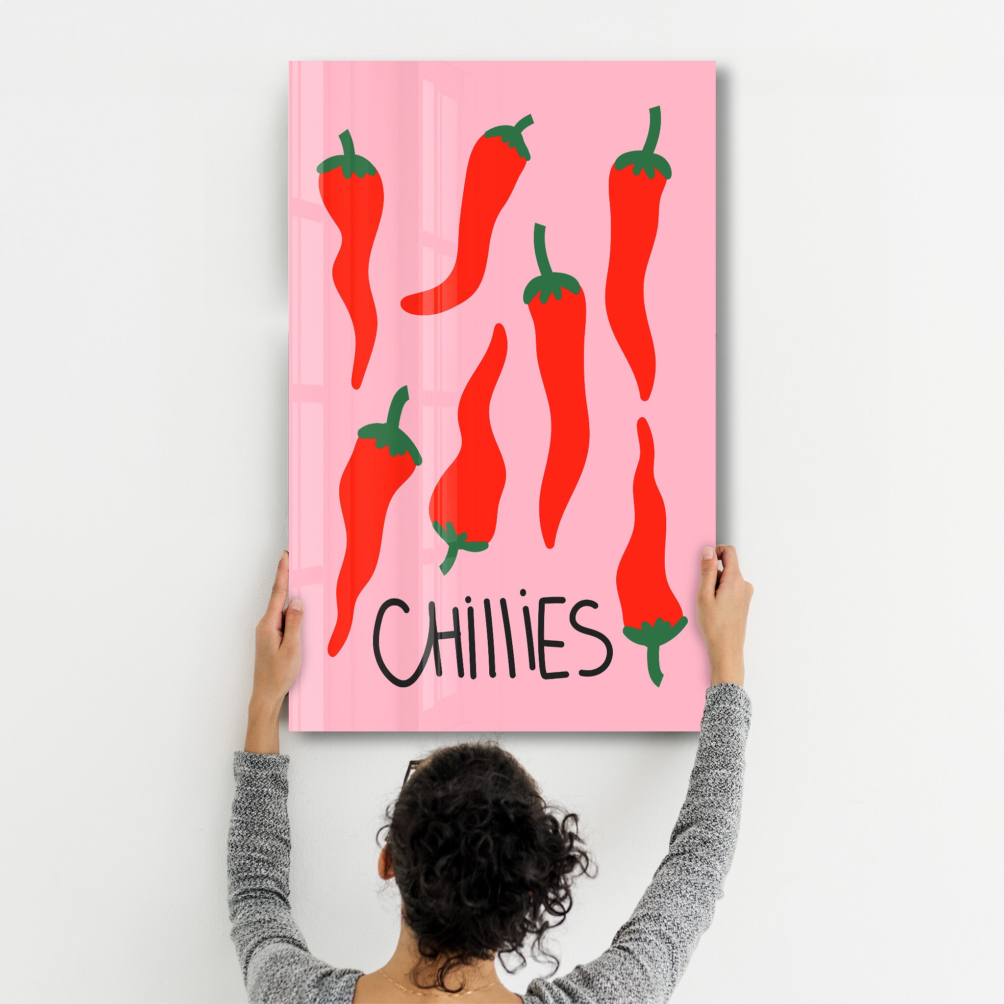 Chillies 🌶️ | Glass Wall Art - Artdesigna