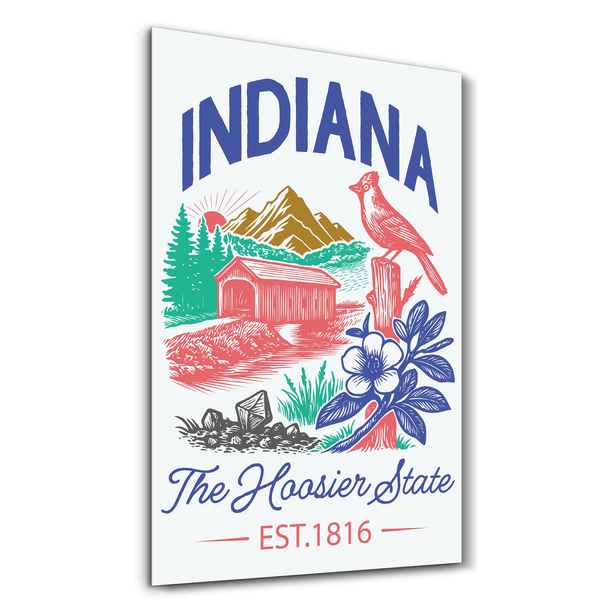 Indiana - The Hoosier State | Glass Wall Art