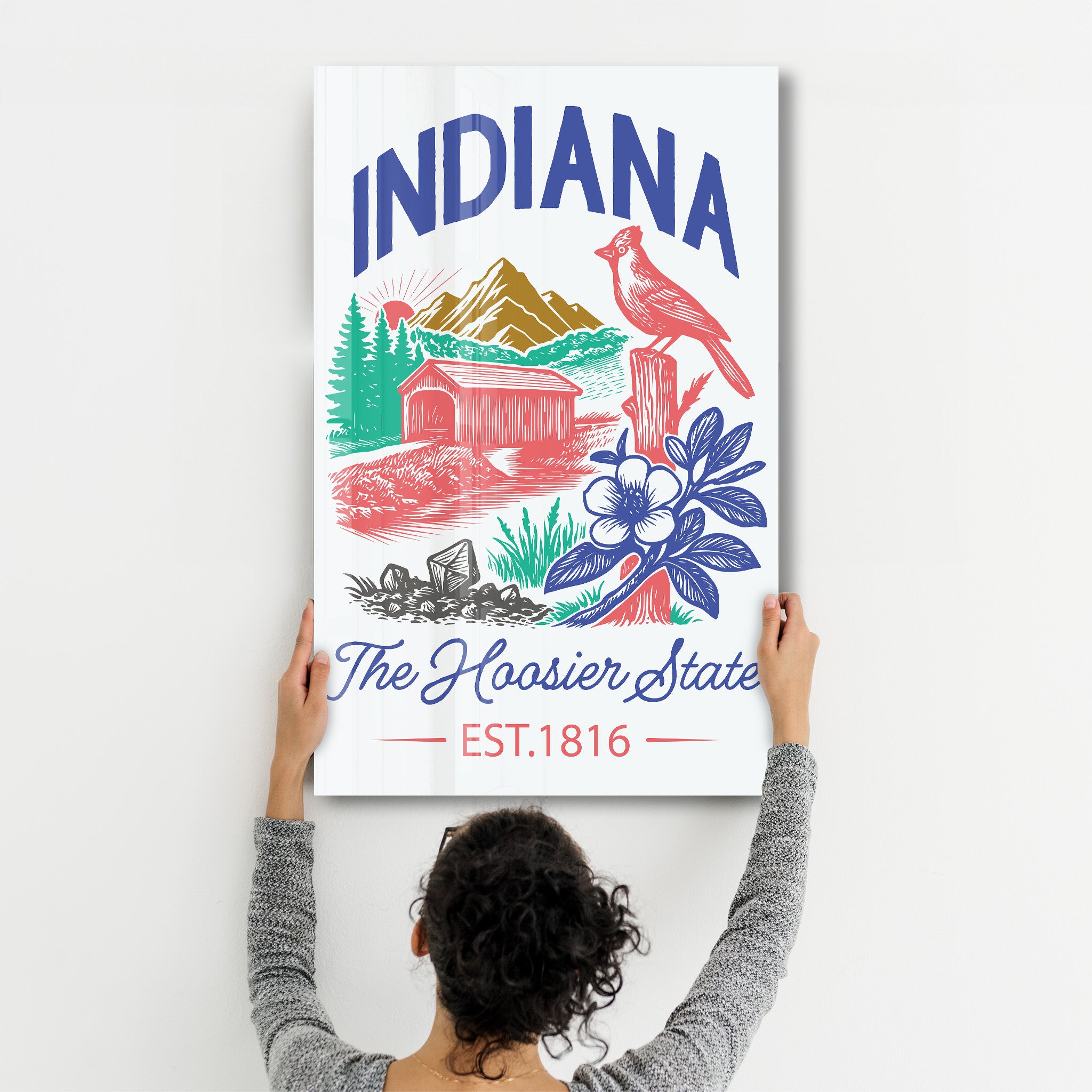 Indiana - The Hoosier State | Glass Wall Art