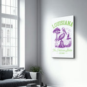Louisiana - The Pelican State | Glass Wall Art