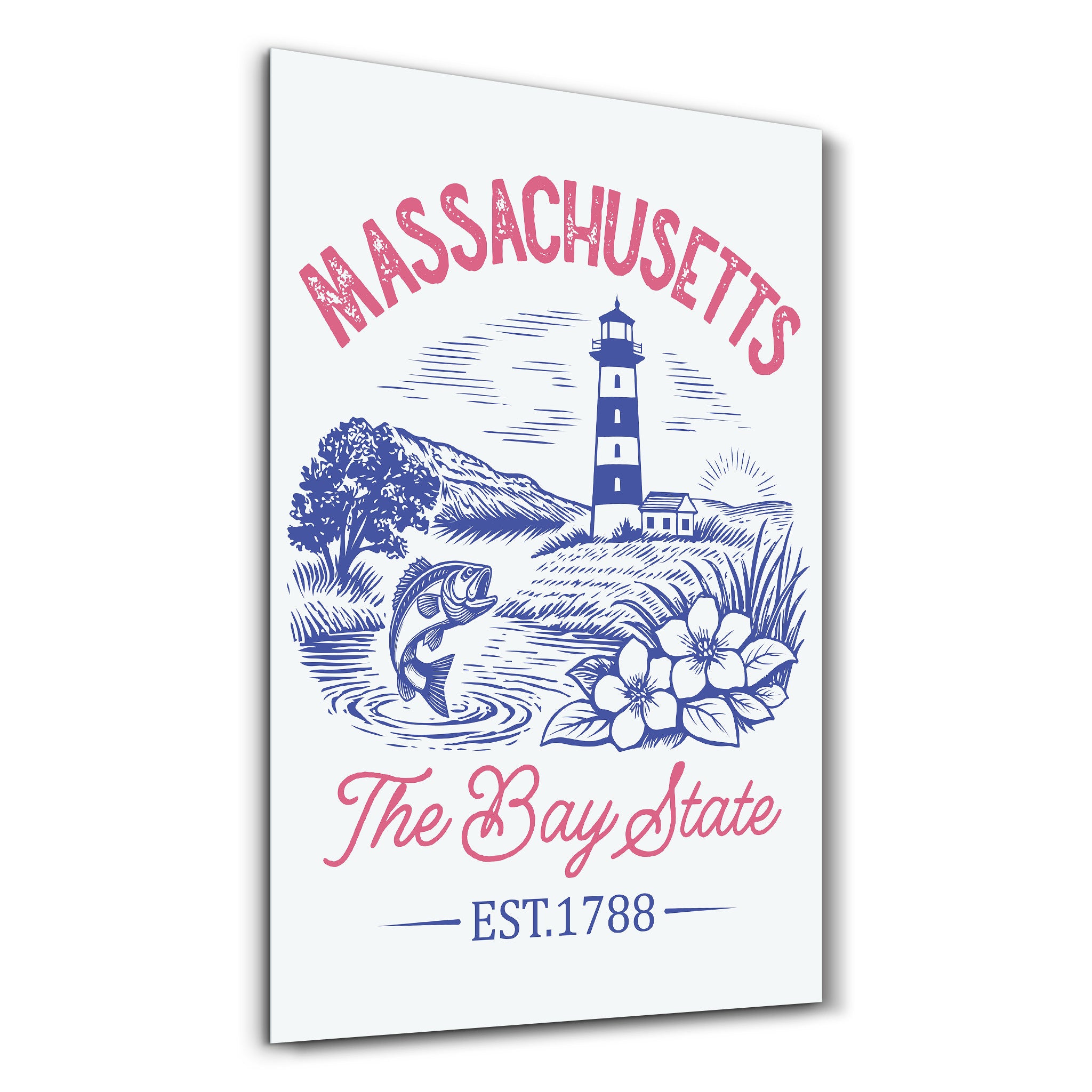Massachusetts - The Bay State | Glass Wall Art
